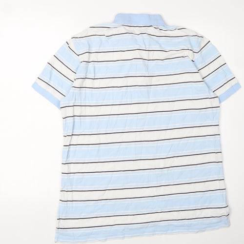 Izod Men's Multicoloured Striped Polo Shirt, Size M
