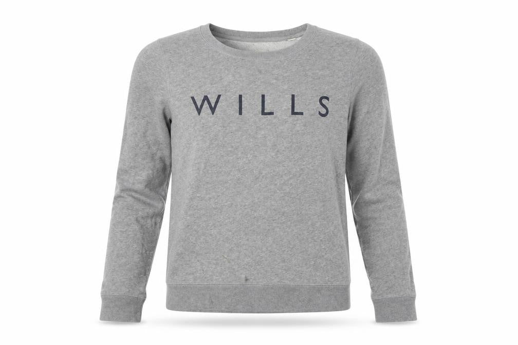 Front view of Jack Wills Women's Grey Pullover Sweatshirt, size 8