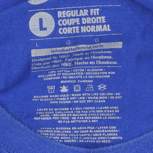 Nike Mens Blue Graphic Print T-Shirt Regular Fit Size L