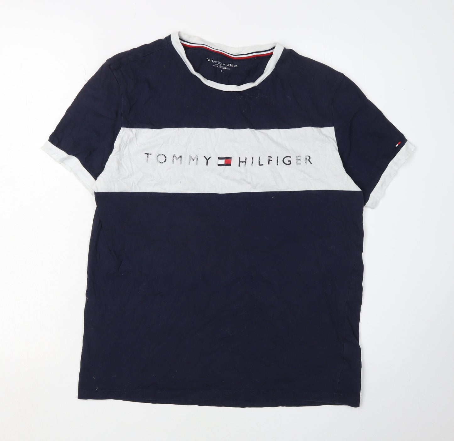 Tommy Hilfiger Men's Blue Logo Graphic T-Shirt S