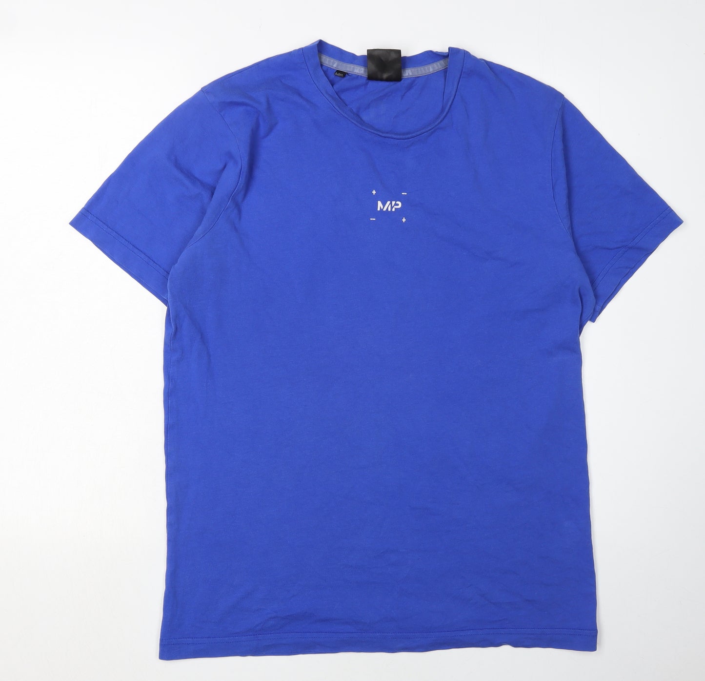 MP Men's Blue Basic Cotton T-Shirt, Short Sleeve, Size M