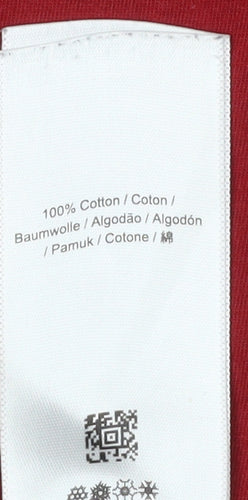 Fred Perry Men's Red Cotton Logo T-Shirt, Size S