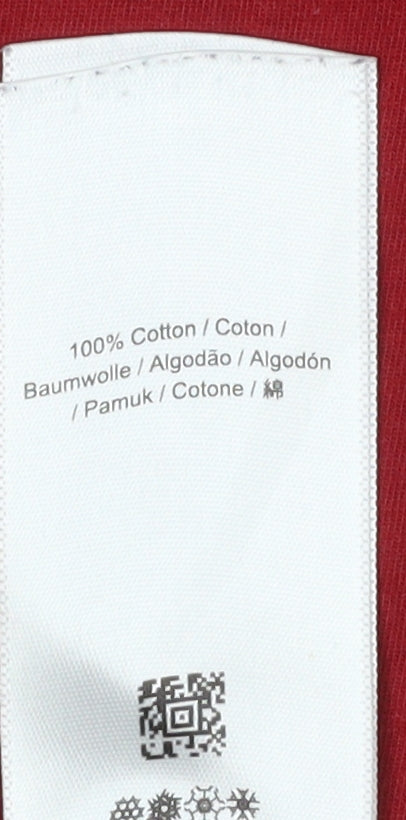 Fred Perry Men's Red Cotton Logo T-Shirt, Size S