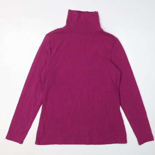 Boden Women's Purple Jersey Roll Neck Top L