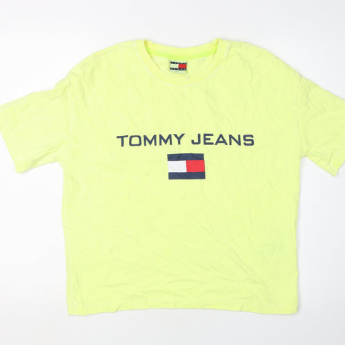 Tommy Jeans Unisex Yellow T-Shirt, Size S, Casual