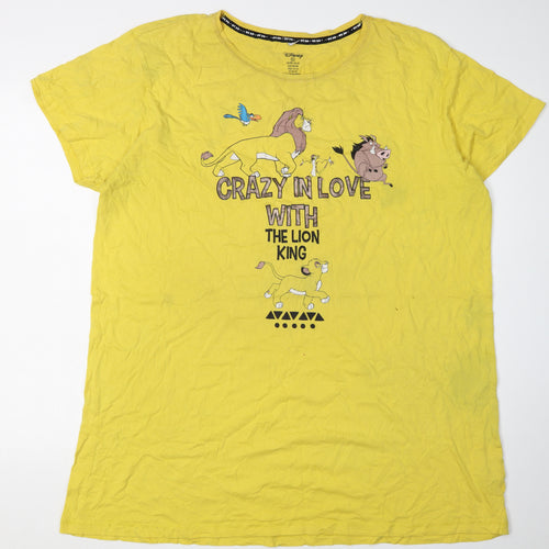 Disney Women's Yellow Lion King T-Shirt XL Casual Wear