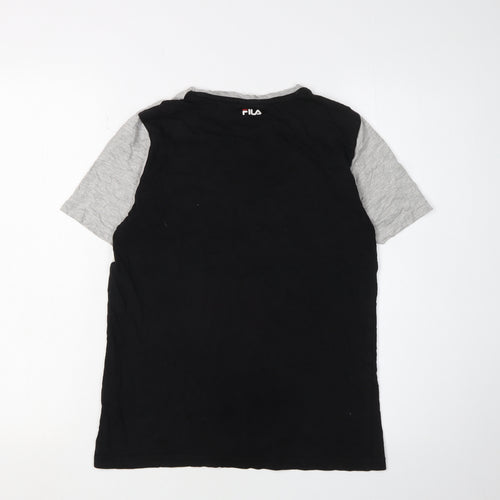 Fila Boys Black & Grey T-Shirt 13-14 Years Casual Logo