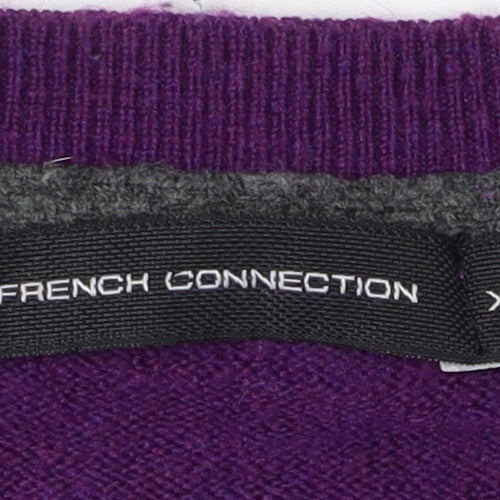 French Connection Men's Purple 2XL Pullover Jumper Knit