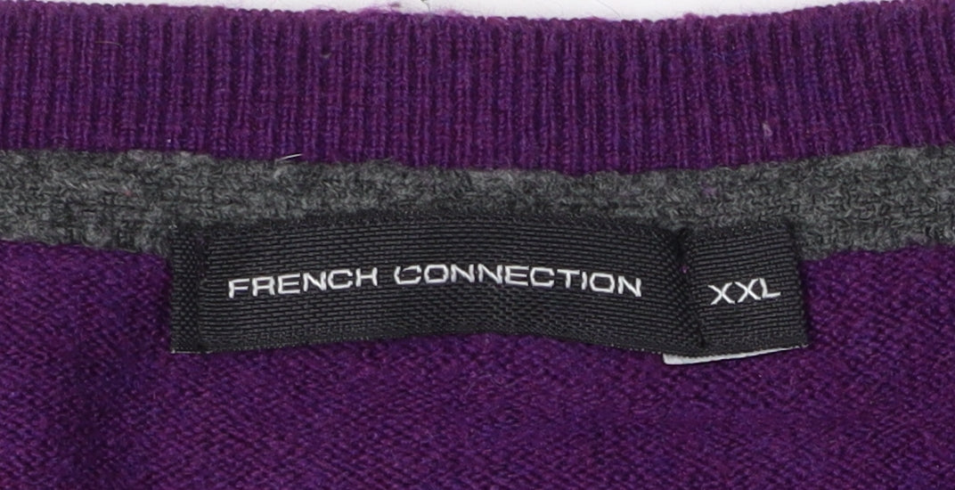 French Connection Men's Purple 2XL Pullover Jumper Knit