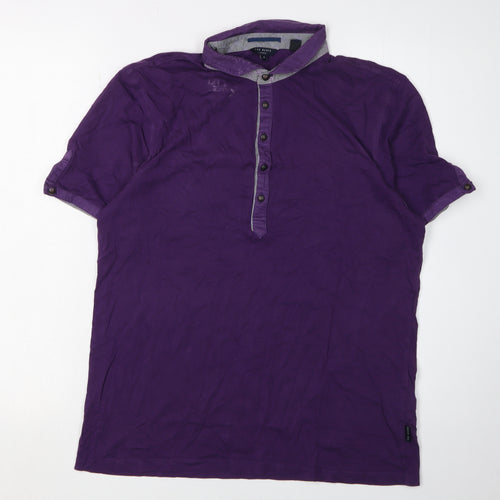Ted Baker Men's Purple Polo Shirt L Cotton