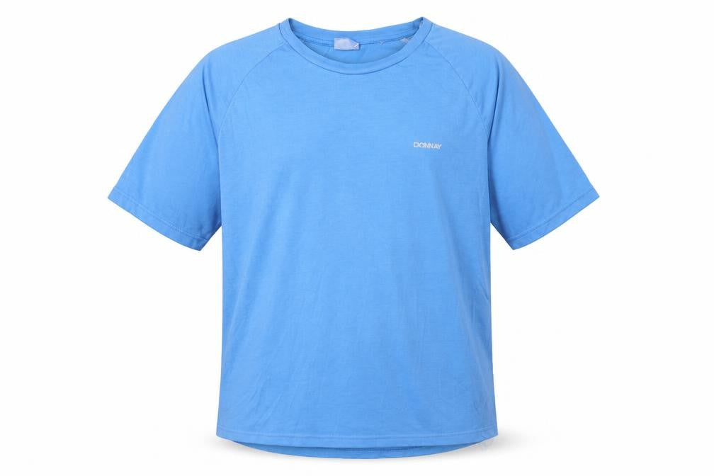 Front view of Donnay Men's Blue L Polyester Cotton T-Shirt