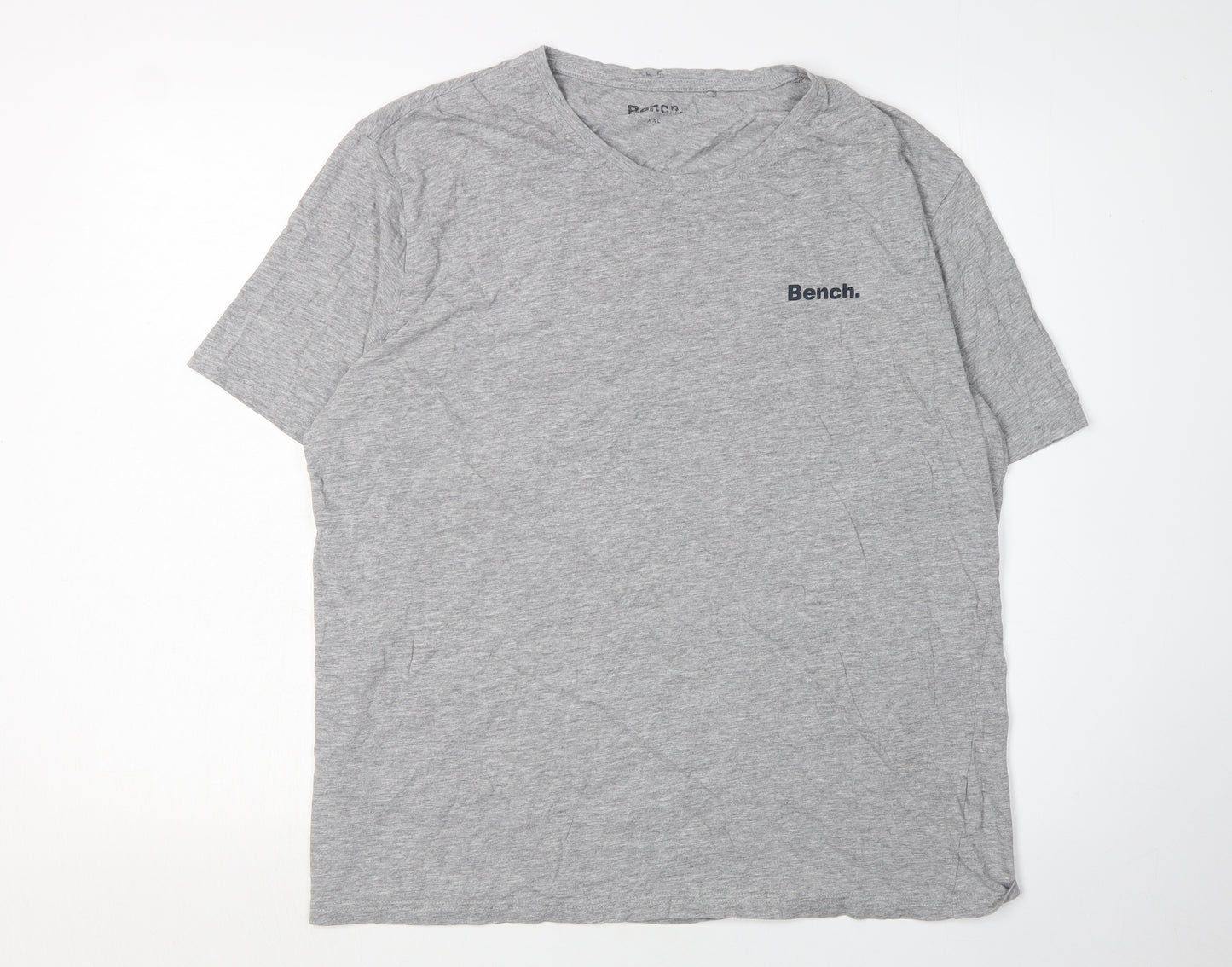 Bench Men's Grey V-Neck T-Shirt 2XL Regular Fit