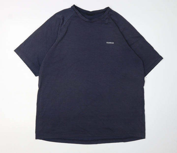Donnay Men's Blue T-Shirt L Solid Short Sleeve