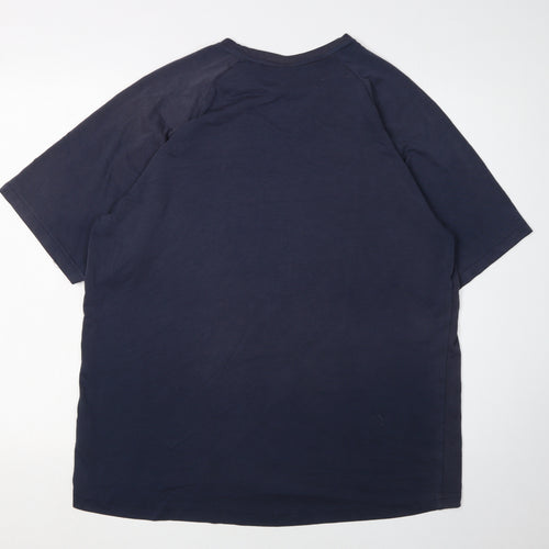 Donnay Men's Blue T-Shirt L Solid Short Sleeve