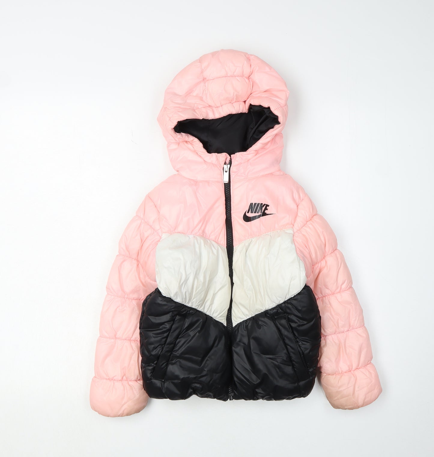 Nike Girls Pink Colourblock Puffer Jacket 5-6 Years
