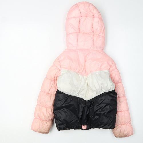 Nike Girls Pink Colourblock Puffer Jacket 5-6 Years