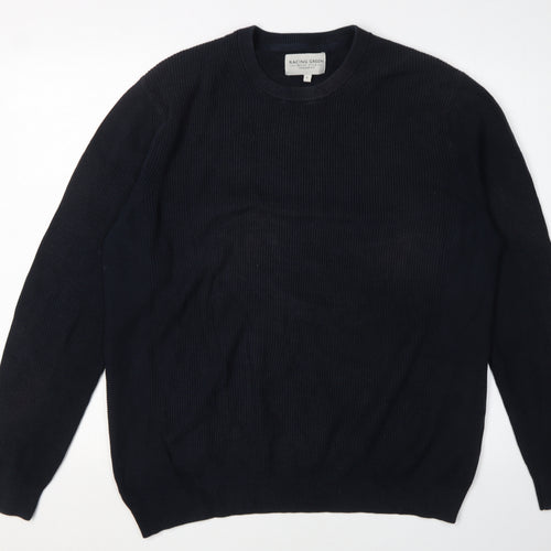 Racing Green Men's Black Large Knit Pullover Jumper