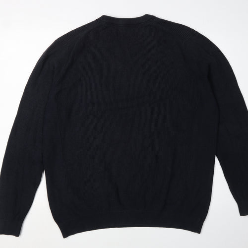 Racing Green Men's Black Large Knit Pullover Jumper