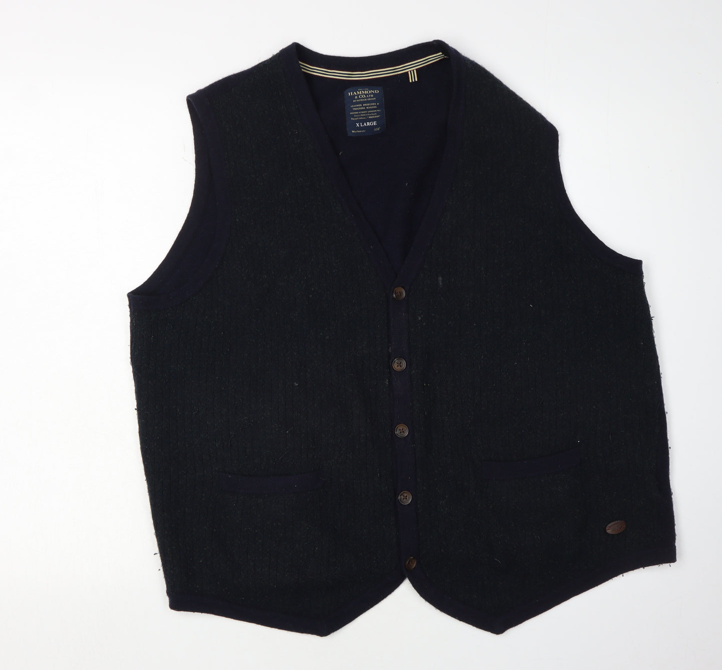 Hammond & Co. Men’s XL Black Wool Vest