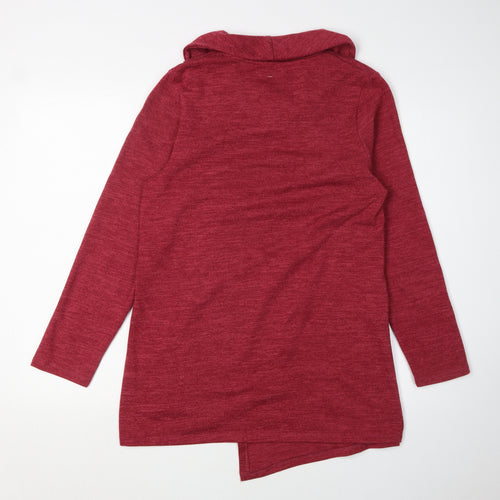 TIGI Women's Red Cowl Neck Pullover Jumper Size 10