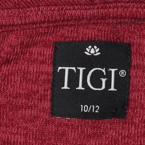 TIGI Women's Red Cowl Neck Pullover Jumper Size 10