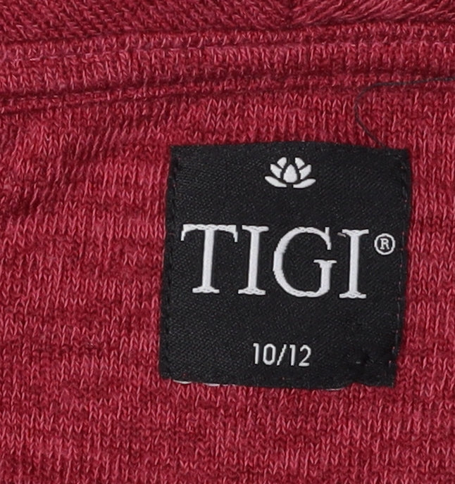 TIGI Women's Red Cowl Neck Pullover Jumper Size 10