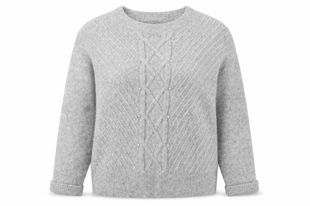 Front view of Dorothy Perkins Women's Grey jumper, size 10