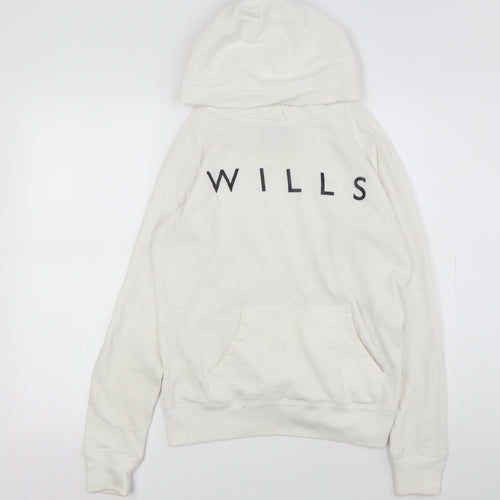Jack Wills Women's Ivory Hoodie Size 10 Pullover