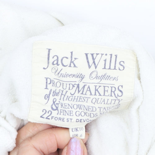 Jack Wills Women's Ivory Hoodie Size 10 Pullover