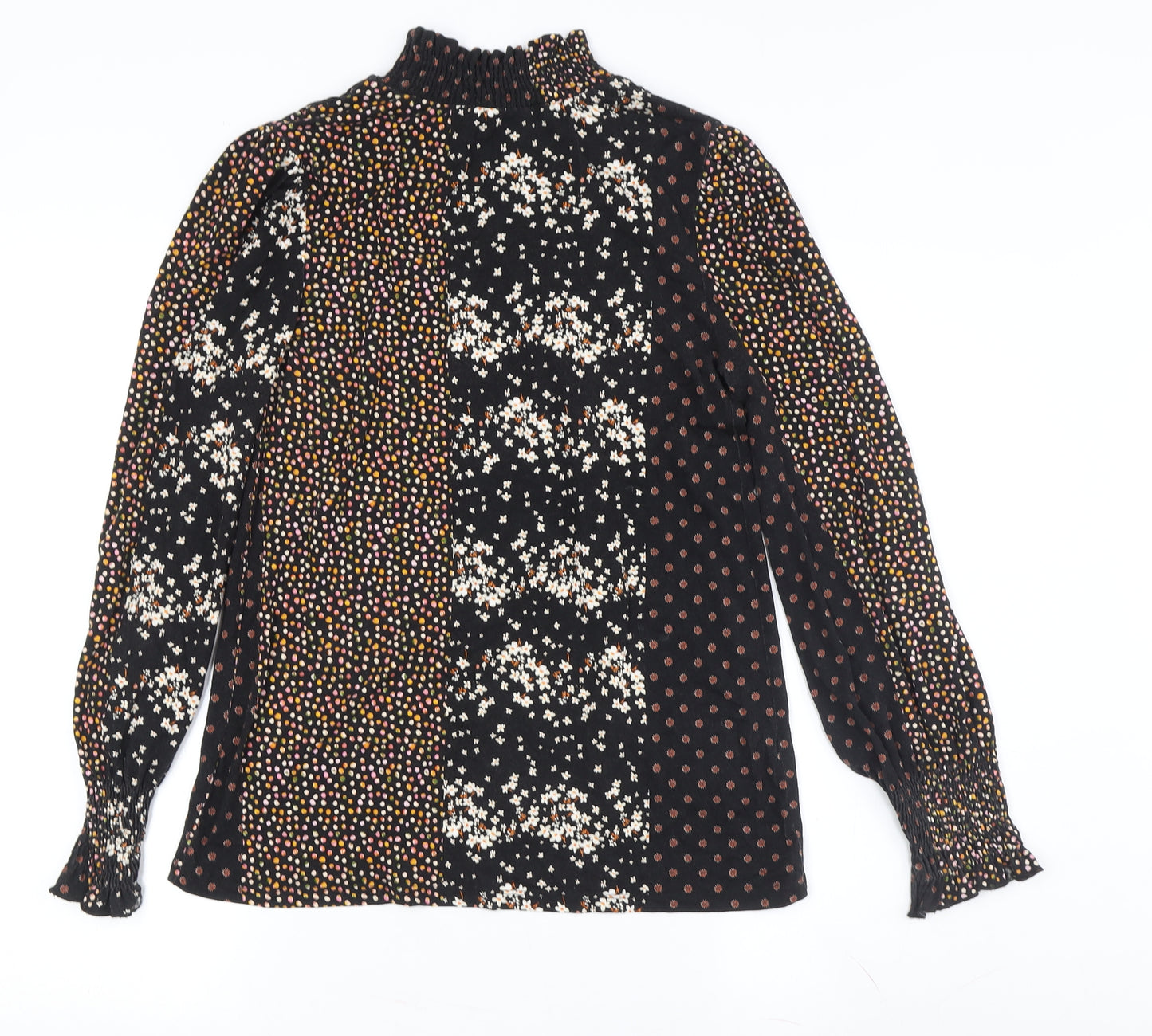 Oasis Women's XS Black Floral Tunic Blouse Knit