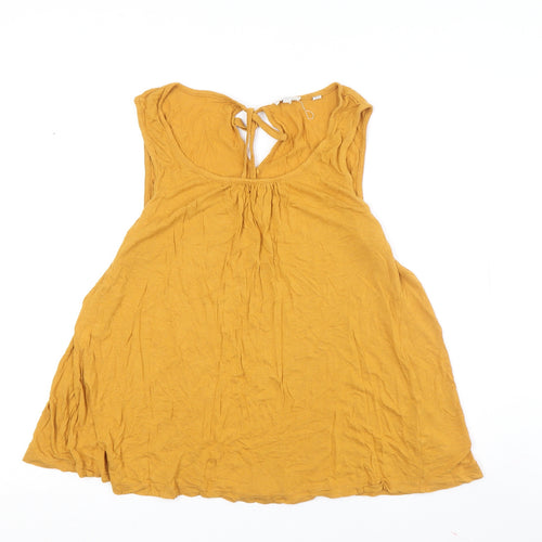 Fat Face Women's Yellow Tank Top UK 14 Summer