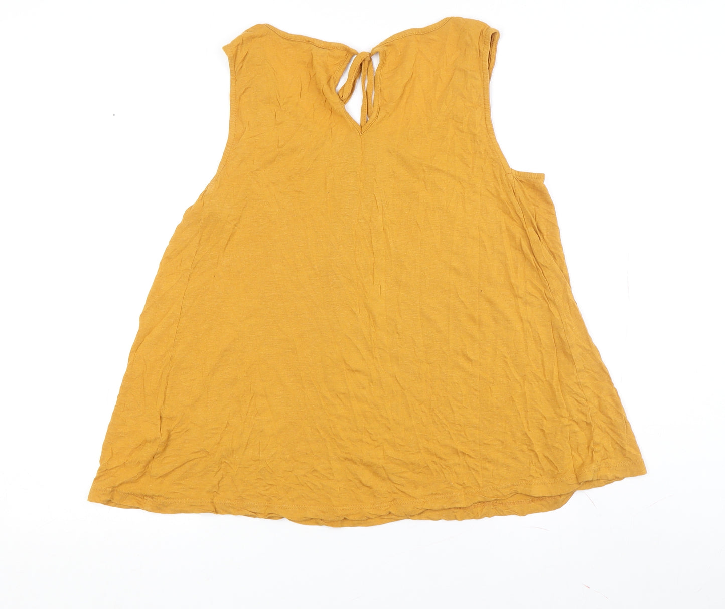 Fat Face Women's Yellow Tank Top UK 14 Summer