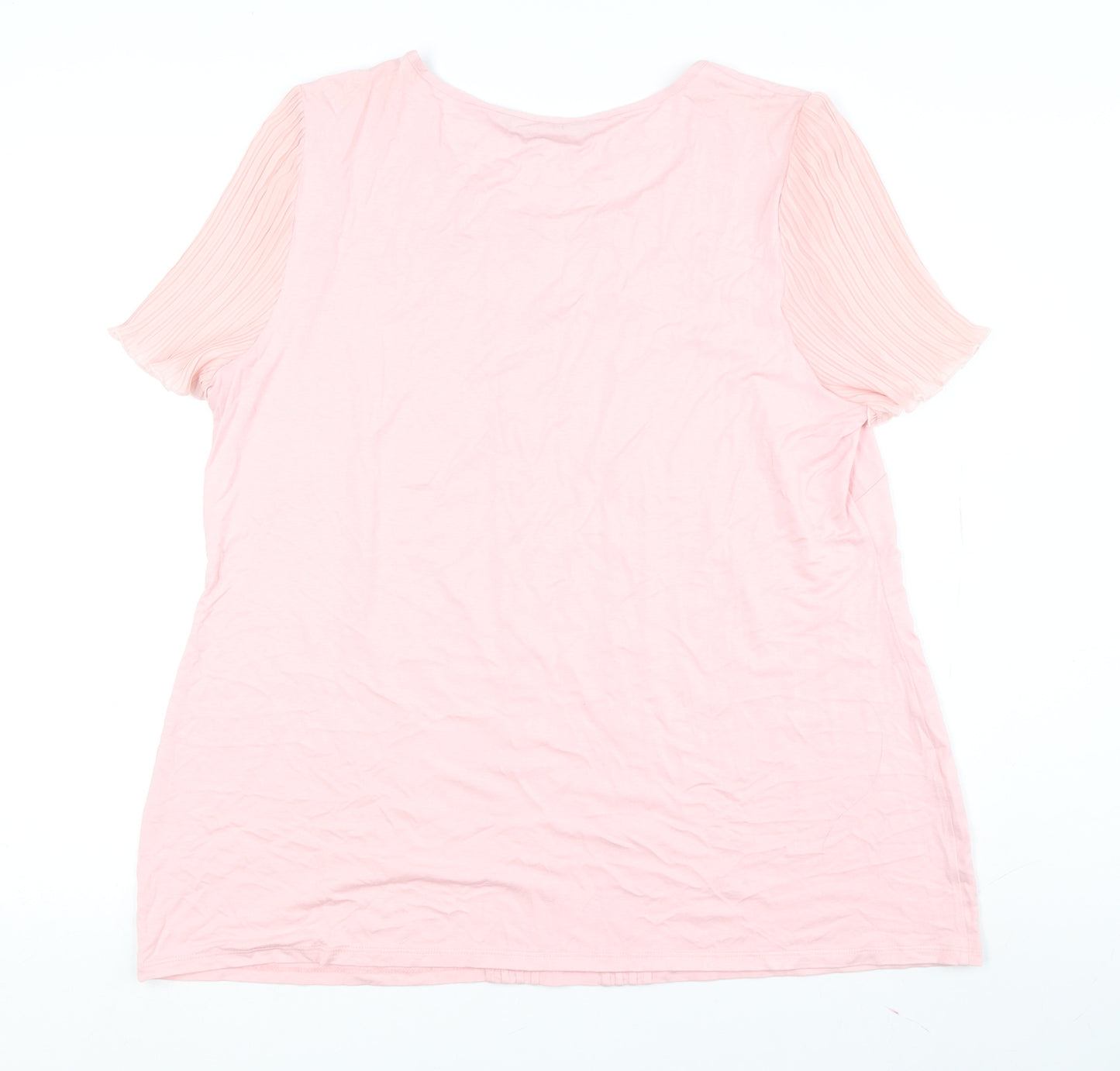 David Emanuel Pink Short Sleeve V-Neck Top Size 18