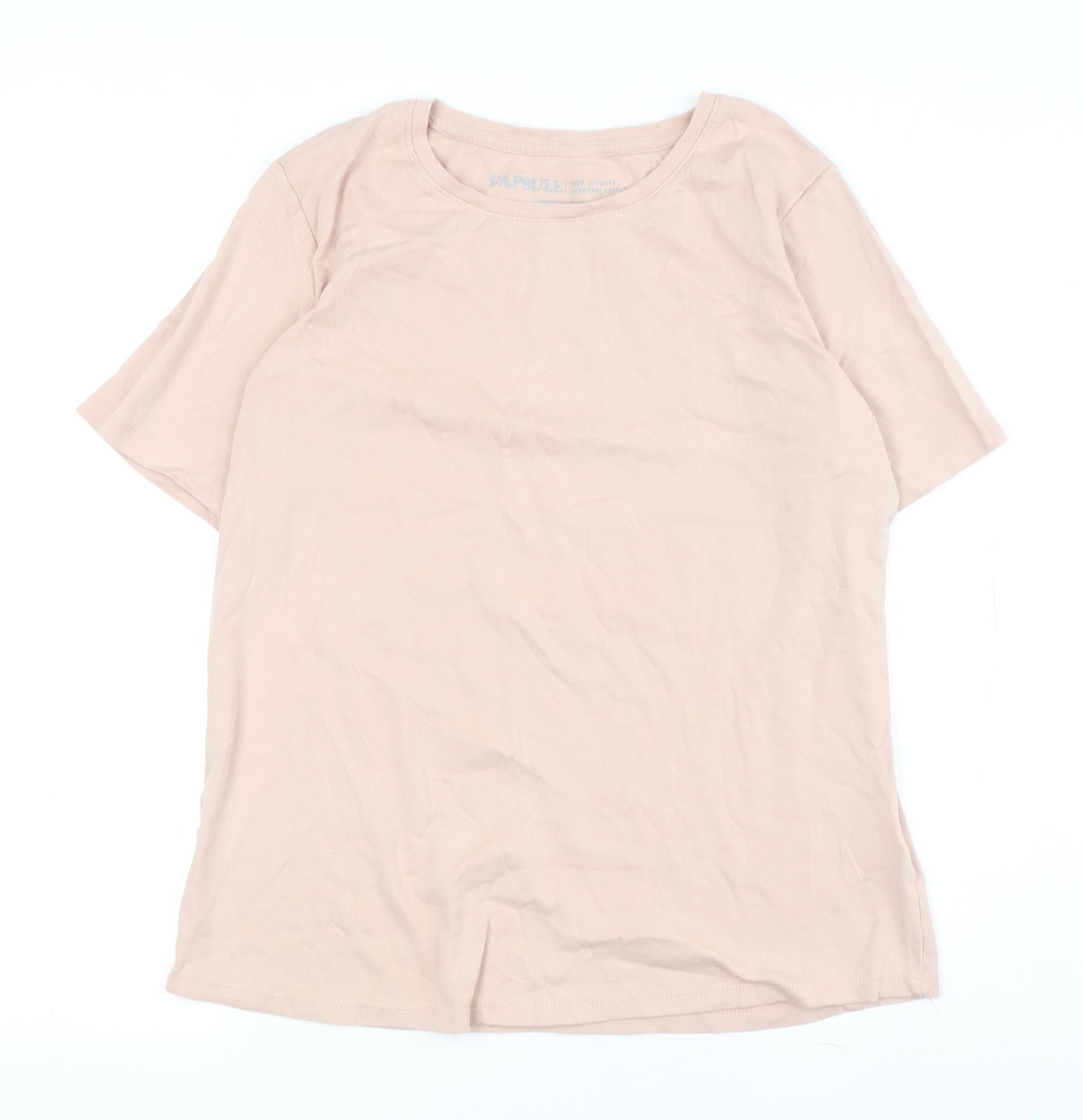 Capsule Women's Beige Crew Neck T-Shirt Size 18