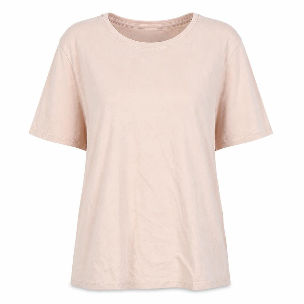 Front view of Capsule Women's Beige Crew Neck T-Shirt, size 18