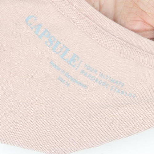 Capsule Women's Beige Crew Neck T-Shirt Size 18