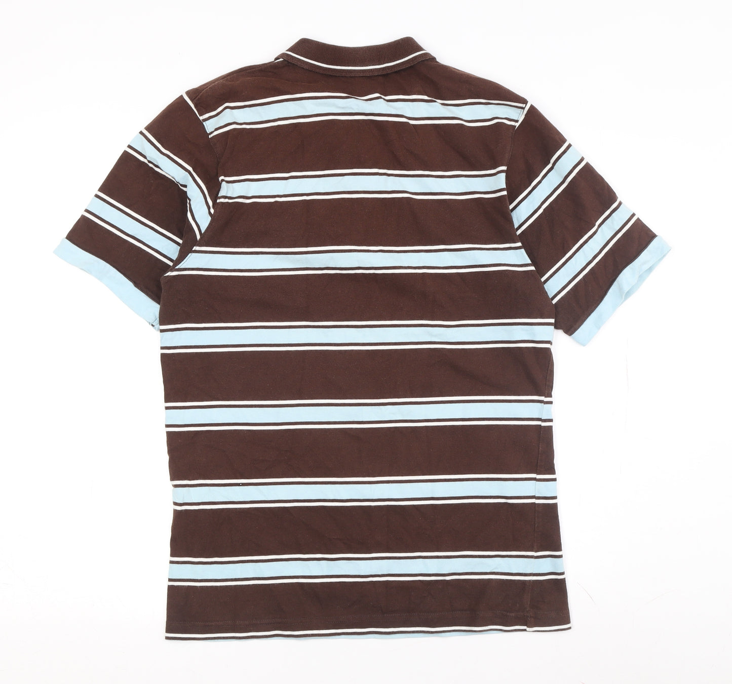 Atticus Men's Brown Striped Polo Shirt, Size L
