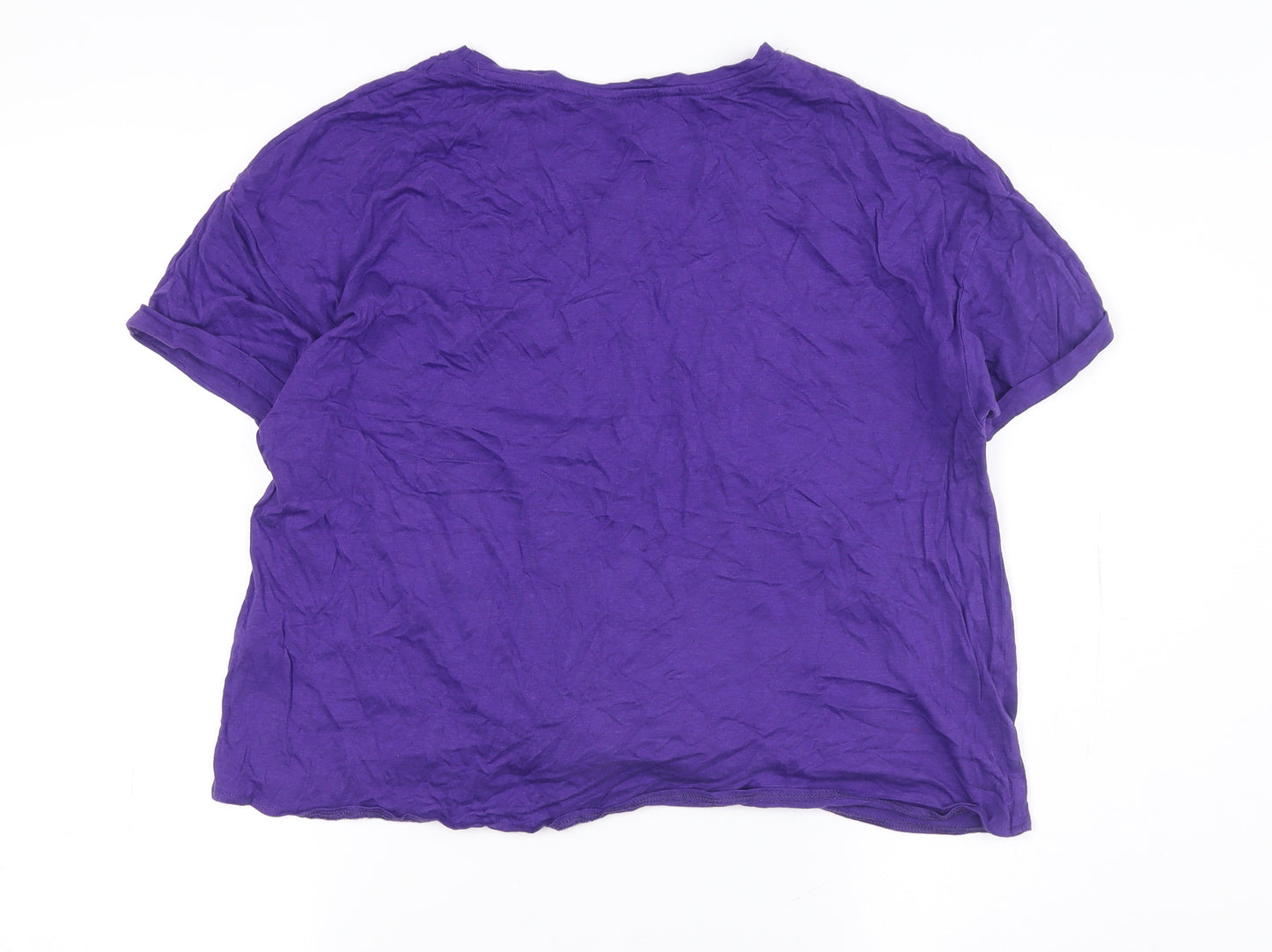 Red Herring Women's Purple T-Shirt, Size 14, Round Neck