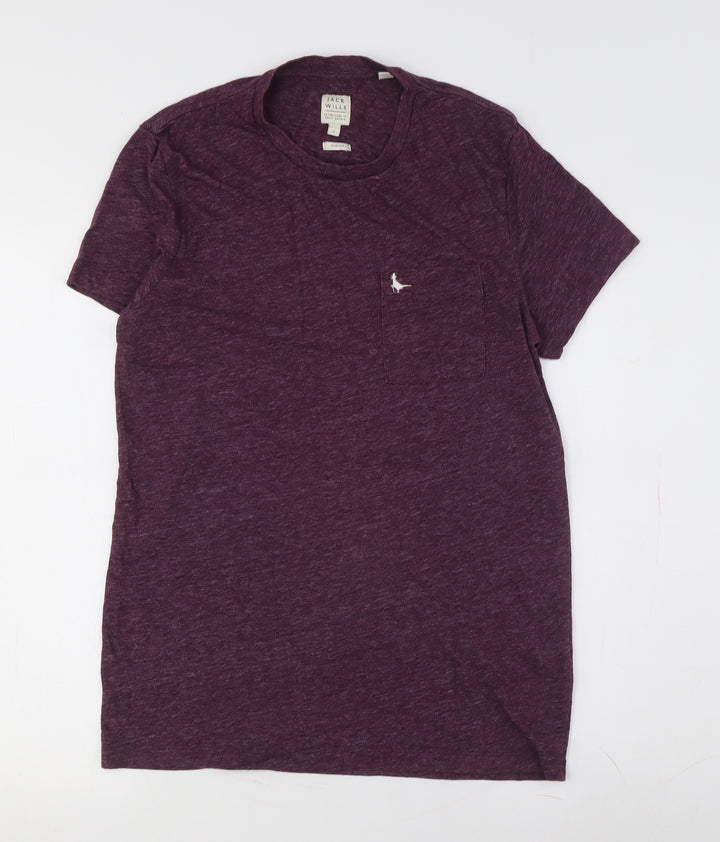 Jack Wills Unisex Purple Slim Fit T-Shirt S Jersey
