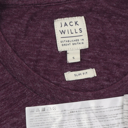 Jack Wills Unisex Purple Slim Fit T-Shirt S Jersey