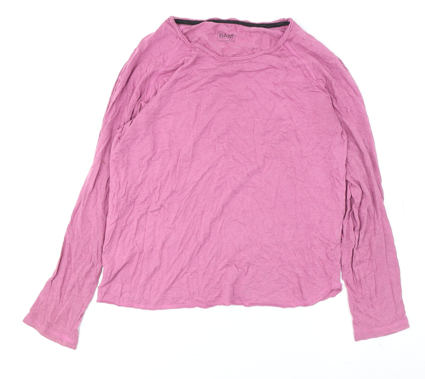 BAM Women's Pink Long Sleeve T-Shirt Size 12