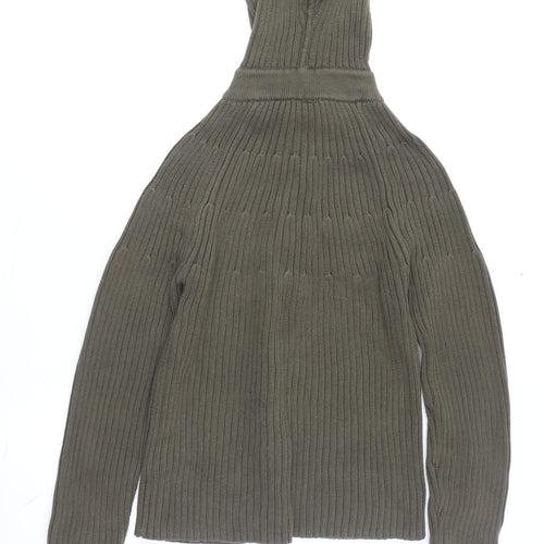 Esprit Women's Green Hooded Full Zip Knit Hoodie, L