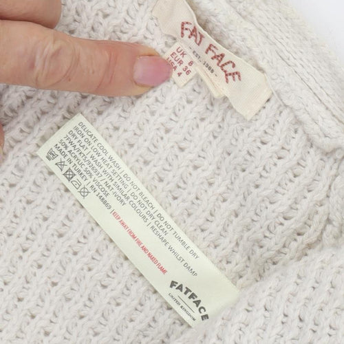 Fat Face Women's Ivory Cardigan V-Neck Size 8