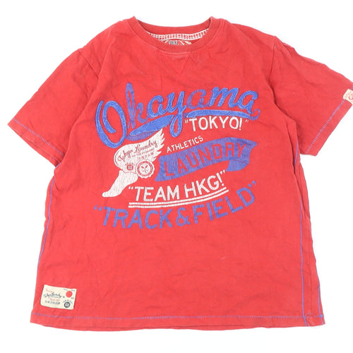 Tokyo Laundry Boys Red Graphic Cotton T-Shirt 11-12Y Sports Style