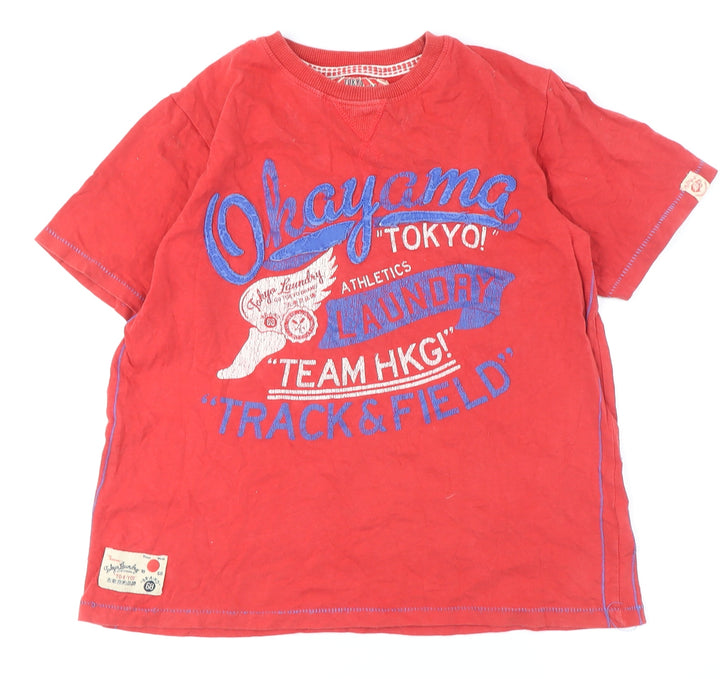 Tokyo Laundry Boys Red Graphic Cotton T-Shirt 11-12Y Sports Style