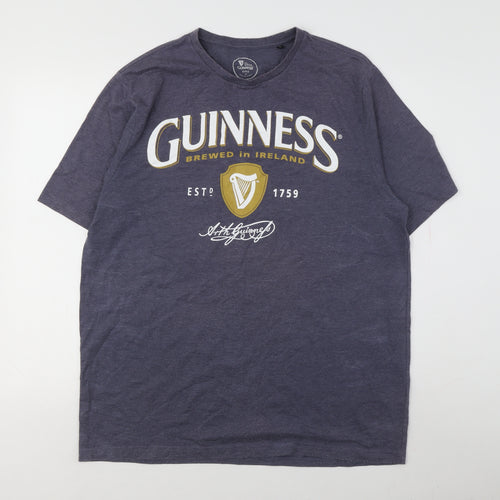 Bioworld Men's Grey Guinness Graphic T-Shirt Size L