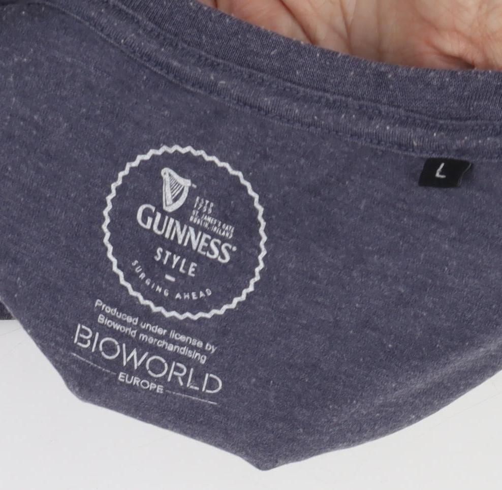 Bioworld Men's Grey Guinness Graphic T-Shirt Size L