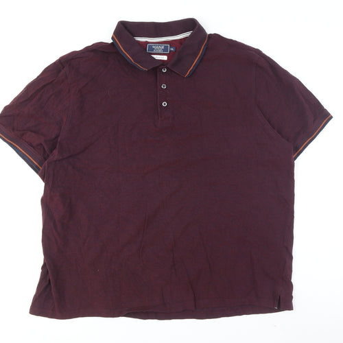Maine Men's Short Sleeve Burgundy Polo XXL - Classic Fit