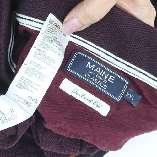 Maine Men's Short Sleeve Burgundy Polo XXL - Classic Fit