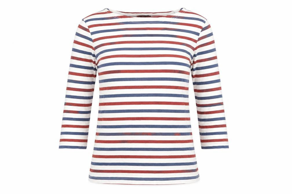 Front view of J.Crew Women's Multicoloured Striped T-Shirt XS
